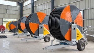 JP series hose reel irrigators in the workshop