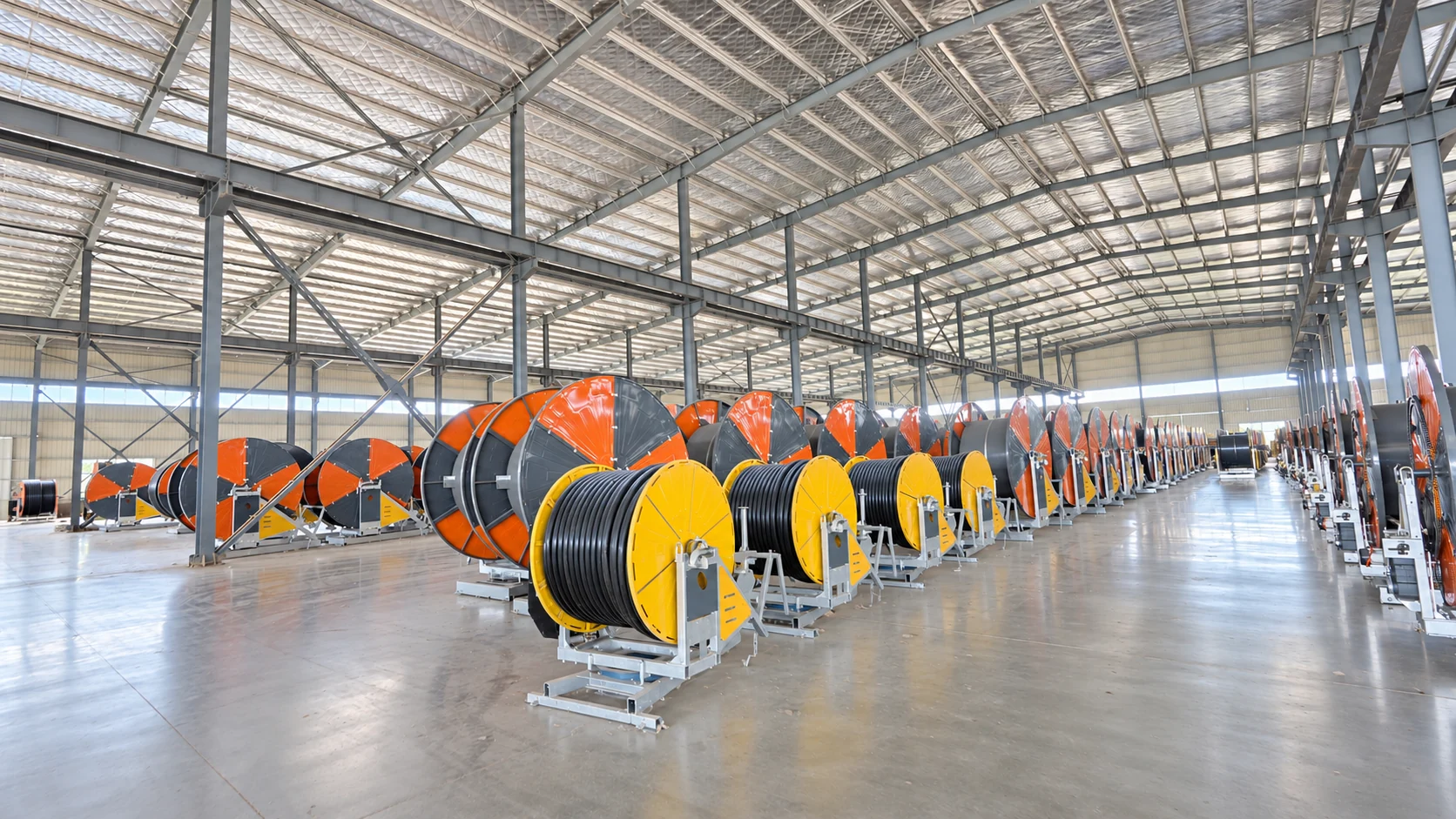 Irrigation equipment arranged inside a supply-chain workshop
