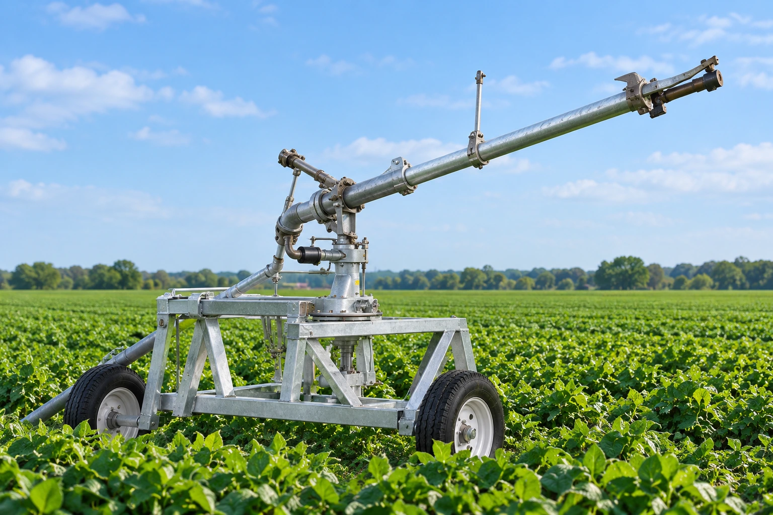 Sprinkler cart in field