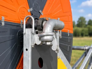 Galvanized water inlet and reel axle detail