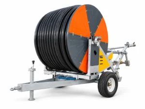 JP series hose reel irrigator on a white background